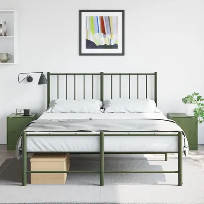 Produktbild von Maison Exclusive - Nachttische 2 Stk. Olivgrün 34,5x39x44 cm Stahl