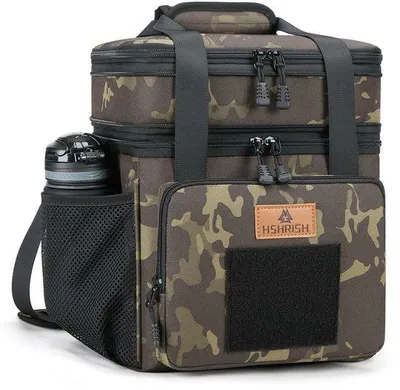 Produktbild von Taktische Rucksack, doppelt bespannt, isoliertes Picknickset für Männer und Erwachsene, wasserdicht, leckfrei und langlebig, für Arbeit und Picknick in der Natur, schwarz.
