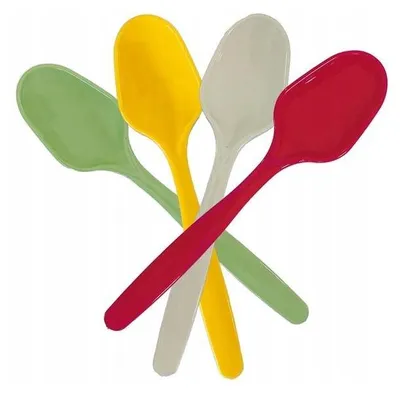 Produktbild von Bunte Plastiklöffel, wiederverwendbar, 8 Stück.