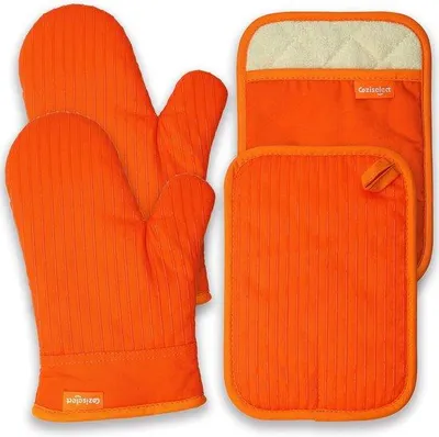 Produktbild von Famanu Ofenhandschuhe hitzebeständig, Silikon, Anti-Rutsch-Design - Orange