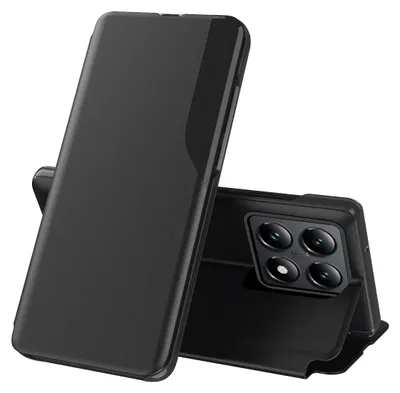 Obrázek produktu pro Flipové pouzdro pro Xiaomi 14T Pro,Polyuretankůže pouzdro s okénkem a funkcí stojánku černé