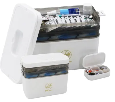 Imagen del producto de Caja de almacenamiento médico con 3 compartimentos