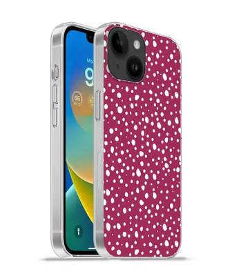 Produktbild von MuchoWow® Handyhülle Schutzhülle Hülle für Apple iPhone 14 - Softcase Tupfen - Rot - Weiß Silikon Softcase Handy Hülle - Mobiltelefonhülle