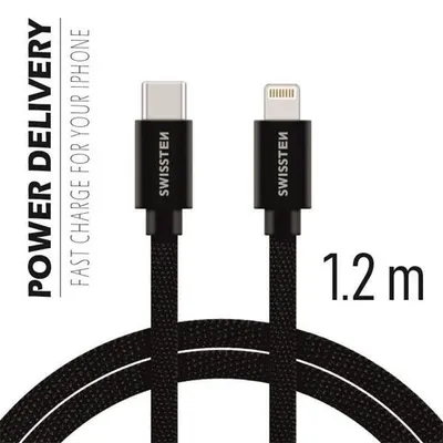 Zdjęcie produktu dla Swissten USB-C / Lightning 1,2 m Czarny