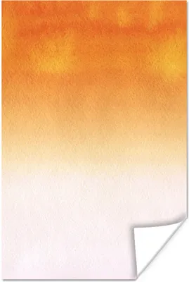 Produktbild von MuchoWow® Poster Aquarell - Orange - Weiß 20x30 cm - Papierdruck