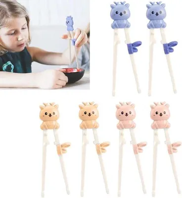 Image de Lot de 6 baguettes d'entraînement pour enfants, 18 x 5,5 cm - Baguettes faciles à utiliser pour les enfants et les personnes âgées.