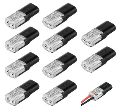 Image de Connecteurs de câbles, modèle à 2 broches, connexion rapide, lot de 10