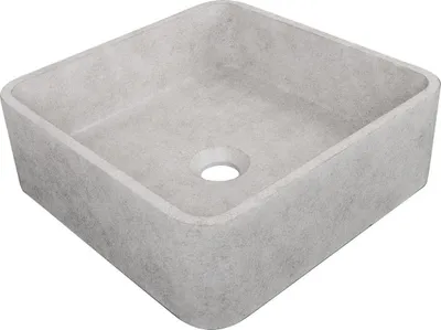 Image de Vasque à poser carrée en béton brossé 36cm