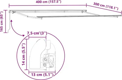 Obrázok produktu pre vidaXL Markíza manuálna hnedá 400x300 cm