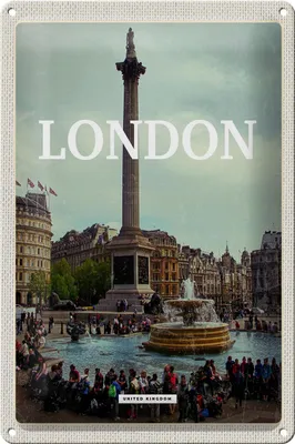 Produktbild von Blechschild Reise 20x30cm London England Brunnen Schild