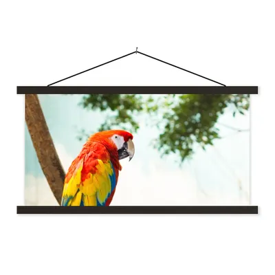 Produktbild von MuchoWow® Textilposter Papagei - Vogel - Regenbogen - Tropisch 120x60 cm mit schwarzem Rahmen - Dekoration Schlafzimmer