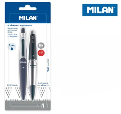 Zdjęcie produktu dla Długopis i ołówek automatyczny Capsule Silver Milan