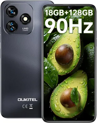 OUKITEL C51 Smartphone Ohne Vertrag, 18GB+128GB 5150mAh Handy Ohne 6.8'' 90Hz Bildschirm, 13MP+5MP GPS/Dual SIM 4G/Android 13 Handys, Schwarz