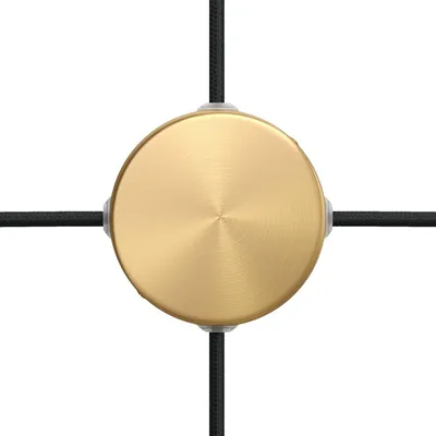 Produktbild von Creative Cables Mini-zylinder-metallrosetten-set Mit 4 Seitlichen Löchern (abzweigdose) Golden Golden One Size