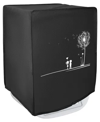 Produktbild von kwmobile Hülle für Thermomix TM5 / TM6 mit Varoma Abdeckung - Abdeckhaube für Küchenmaschine, Staubschutz in Weiß Schwarz, Tasche Pusteblume Love