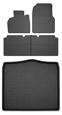 Zdjęcie produktu dla Dywaniki gumowe + mata bagażnika do Renault Espace IV 2002-2014 (standardowy bagażnik) – czarne, dopasowane – Wielganizator SolidPRO