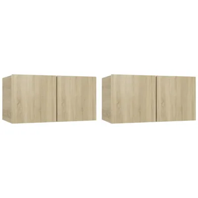 Produktbild von vidaXL TV-Hängeschränke 2 Stk. Sonoma-Eiche 60x30x30 cm