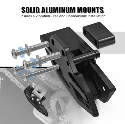Produktbild von Kettenführungs-Gleitblock - Montageblock für Yamaha Banshee 350 1987–2006 - CNC-gefräst - 6061-T6-Aluminium/Nylon - Schwarz - Eloxiert