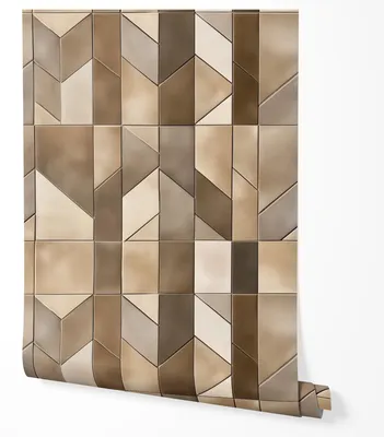 Zdjęcie produktu dla Tapeta Samoprzylepna Imitacja Kafelki Geometria Kształty Beżowe Do Kuchni 2.5m x 0.5m