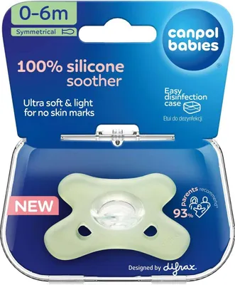 Produktbild von Canpol babies by Difrax Schnuller aus 100 % Silikon 0-6 Monate Symmetrisch 1 Stk. - Green