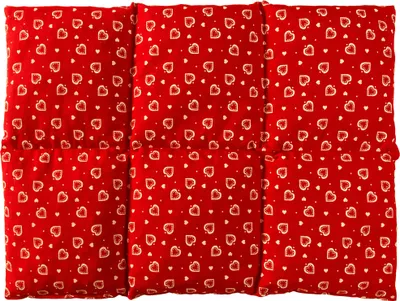 Produktbild von Kirschkernkissen groß 40x30cm 6-Kammer - Herzen-rot - z.B. Rücken - Bauch - Wärmekissen Körnerkissen für Mikrowelle und Backofen - Kirschkern Kissen 30x40 Herzen-rot