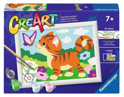 Produktbild von Ravensburger Malen nach Zahlen - Kreativset Katze mit Schmetterling