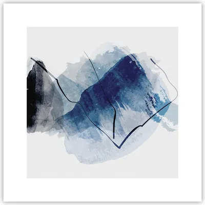 Produktbild von Poster - Poster ohne Rahmen - Blau Schwarz Abstraktion - 30x30 cm - Wand Bild - Wanddeko - Wandbilder - Kunstposter - Wandposter - Bilder - Kunstdruck - Wanddekoration - Wandbild - P2XAC30x30-5058