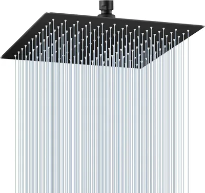 Produktbild von Regendusche Duschkopf, Edelstahl Regenbrause, Regenduschkopf Quadratisch, Anti-Kalk-Düsen, 30cm