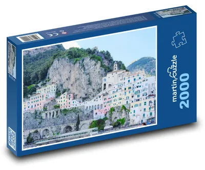 Zdjęcie produktu dla Puzzle 2000 Kolorowe domy na wybrzeżu - martinpuzzle