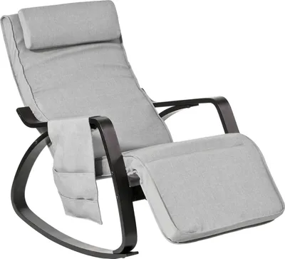 Immagine prodotto di FST20 sedia a dondolo, reclinabile con borsa, poggiapiedi regolabile in 5 posizioni, fino a 150 kg, grigio scuro