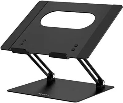 Produktbild von PromoHome® Aluminium Laptophouder Ergonomische Verstellbare Notebookständer Computerständer Kompatibel mit 10-14 Zoll Laptops Schwarz