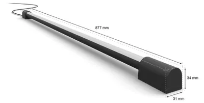 Produktbild von Philips Hue White and Color ambiance Play Gradient Light Tube schwarz kompakt, Intelligente Tischleuchte, Bluetooth/Zigbee, Schwarz, LED, Metall, Kunststoff, Nicht austauschbare(s) Leuchtmittel