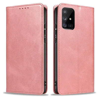 Produktbild von Handyhülle für Samsung Galaxy A51 Kunstleder Flip Cover Hülle Klapphülle Case Kartenfach Farbe: Rosa