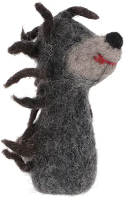 Produktbild von Handgemachte Fingerpuppe aus Filz - Igel, Grün, Wolle, 10*4*3 cm, Deko aus Filz