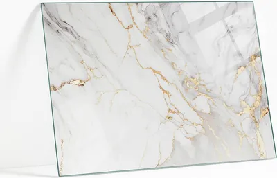 Produktbild von Bedruckte Glas Tischplatte 80x60 cm – Glasplatte mit Motiv – Esstischplatte bedruckt – Sicherheitsglas mit Druck – Tischplatte Ersatz – pflegeleicht – modern – dekorativ – Motivglas – Glastisch modern – Glasplatte Kunst – Glastischplatte Nachbildung –  Eleganter Marmor mit Adern