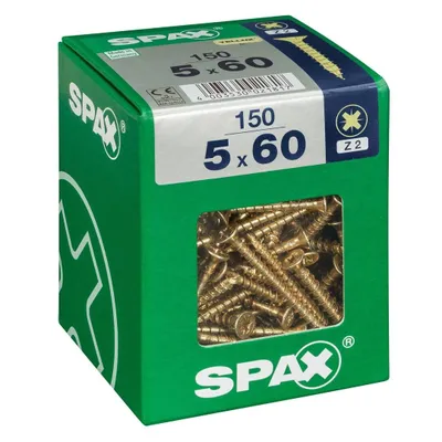 Immagine prodotto di Set di 150 viti in acciaio a testa svasata pozidriv SPAX, Diam.5 mm x L.60 mm