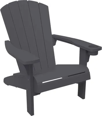 Immagine prodotto di Keter Alpine Adirondack Chair Grigio con portabicchieri - resistente alle intemperie e facile da pulire