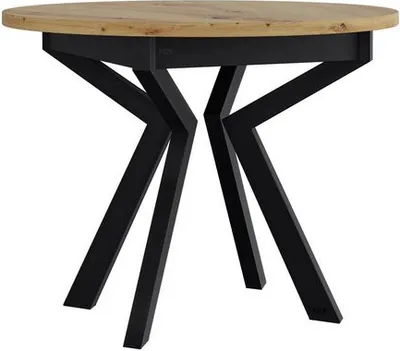 Obrázek produktu pro Malý kulatý jídelní stůl 100 cm ALVARADO 7 - dub artisan / černý
