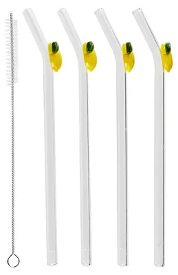 Produktbild von BUTLERS Trinkhalm-Set LONG DRINK Zitrone