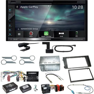 Produktbild von Kenwood DNX-5190DABS Navi Carplay Bluetooth CD Einbauset für Audi A6 4B Facelift