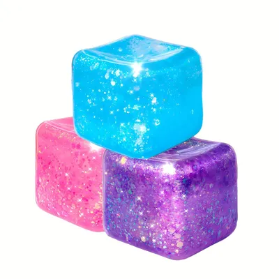 Produktbild von Anti Stress Würfel Knetball TPR Gel Füllung handlich weich formstabil kühlend Stressabbau Spielzeug für Alltag Büro Fokus
