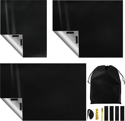 Produktbild von Faziango Verdunkelung für Innenfenster 145×300 cm – Schwarzer Verdunklungsstoff mit Sonnenschutz & Hitzeschutz – Für Dachfenster – Ohne Bohren