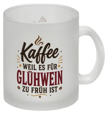 Produktbild von Glas Tasse Kaffee - Wintermotiv für Heißgetränke Trinkglas Mit Spruch: Kaffee