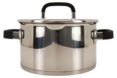Produktbild von Almina Edelstahl Kochtopf – 22 cm, 4,5 Liter – Induktionsgeeignet mit Glasdeckel