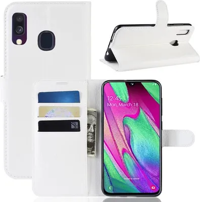 Produktbild von Samsung Galaxy A40 Handyhülle Flip Cover Case Bumper Handytasche Weiß