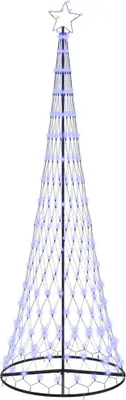 Obrázok produktu pre vidaXL LED vianočný stromček s 355 LED modrými svetlami 184,5 cm kovový