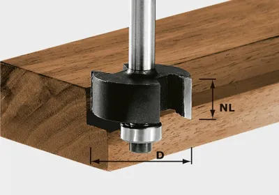 Produktbild von Festool Falzfräser HW Schaft 8 mm HW S8 D31,7/NL 12,7 | 491022