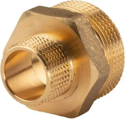 Produktbild von Messing Gewinde-Fitting Reduziernippel 1 1/4''AG (DN 32) - 3/4'AG (DN 20) - schwere Ausführung