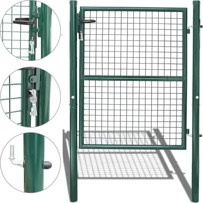 Produktbild von Bc-elec - HMGD-3 Gartenzaun, Gartentor 106*150cm grün, Gartentür, Zauntor