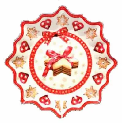 Produktbild von Pappteller Sternform Weihnachten Gebäck mehrfarbig Ø27cm 2 Stück